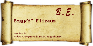Bogyó Elizeus névjegykártya